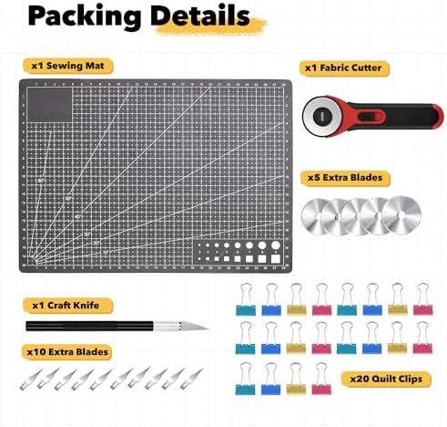 Mandala Crafts Self-Healing Black Gray 24" x 36" A1 Sewing Cutting Mat Kit