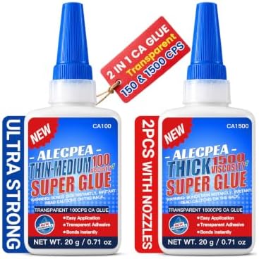 ALECPEA CA Glue Thin & Thick 100/1500 CPS, 2-in-1 Woodworking Adhesive