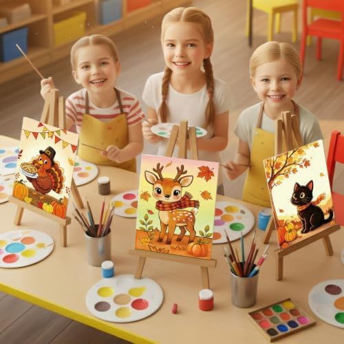 Louise Maelys 12 Pack 5x7 Inch Fall Pre Drawn Canvas to Paint for Kids Art