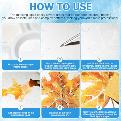 WANJAO White Masking Fluid for Watercolor Painting, Fast Drying Easy Peel