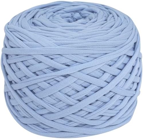 400g T-Shirt Yarn, 130 Yards Elastic Fabric Crochet DIY Sky Blue