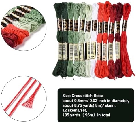 12 Skeins 105 Yards Embroidery Thread Floss for Bracelet Making