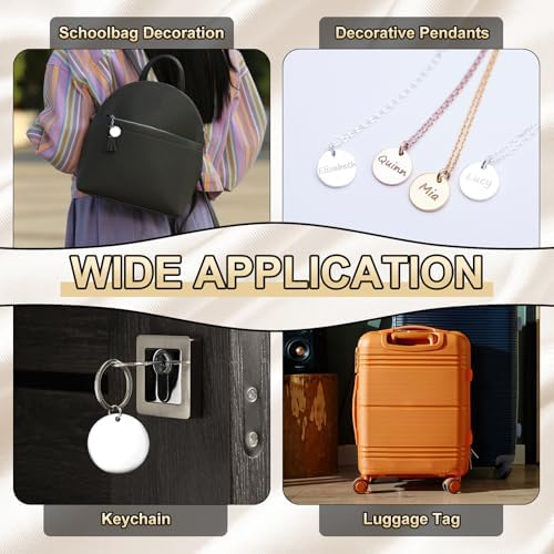 HARFINGTON 10pcs Round Blank Stamping Tag 15mm for Bracelet Crafts Silver
