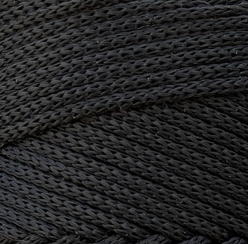 Polyester Macrame Cord 2mm x 251 Yards, 100% Polypropylene Premium Macrame Rope, Colorful Yarn Crochet Macrame Bag Craft for Wall Hangers, Bags, Bottom Plates, Carpets (Black, 1 Skein)
