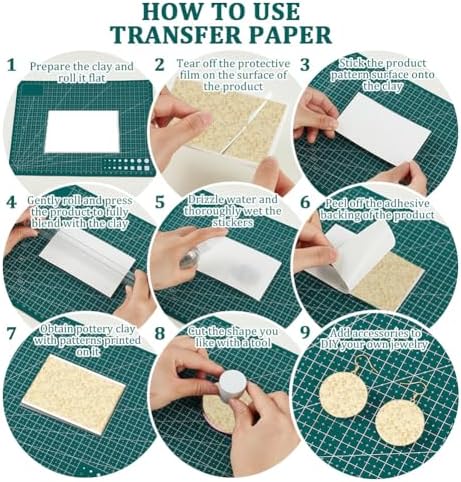 OLYCRAFT 24Pcs Pastoral Flowers Clay Transfer Paper 6 Styles Transfer Paper for Polymer Roses Daisy Polymer Clay Transfer Sheets Oriental Floral Small Transfer Paper for Clay Earrings Jewelry Making