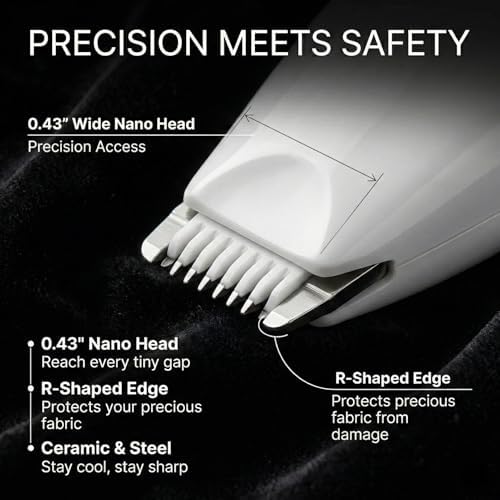 Electric Seam Ripper for Embroidery - Professional Stitch Remover Tool with LED Display & Light, Precision Embroidery Removal Tool, R-Shaped Safety Blade for Sewing, Quilting, DIY (Pink)
