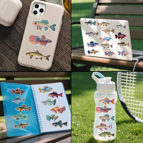 50Pcs Ocean Fish PET Stickers Waterproof