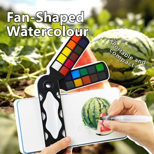 kander 40 Color Watercolor Paint Set with Detail Paint Brushes