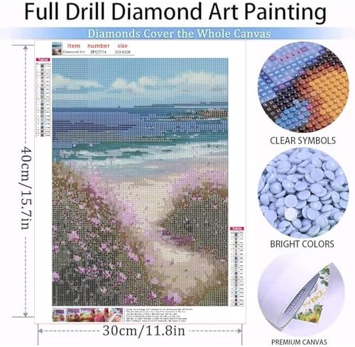 Beach Wildflower Diamond Art Kits for Adults Diamond Painting Kits ﻿
