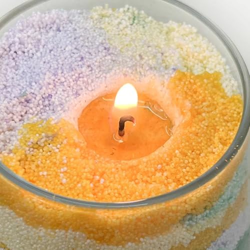CoolCrafts Sand Wax Candle with Wicks 6 Colors Pearled Sand Wax Kit for Candle Making, Wedding Decor, Crafts - 900g