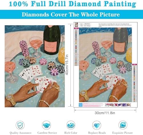 Light Green Poker Diamond Art Kits for Adults Diamond Painting Kits