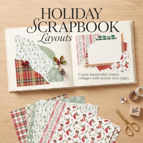 Christmas Scrapbook Paper Pad Journals Materials Pattern Decoupage, 12in