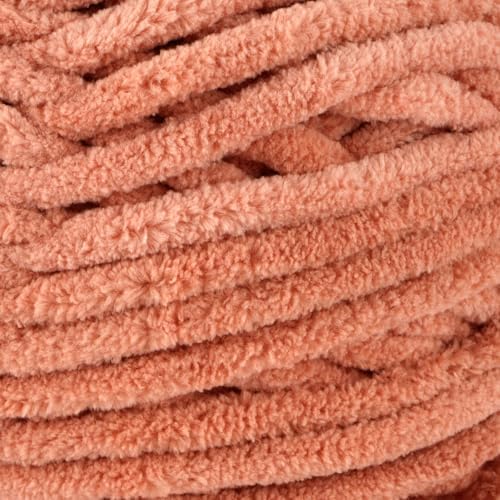 Loops & Threads Demi Purl Yarn – Super Bulky 100% Polyester, Soft Plush Chenille Yarn for Knitting & Crochet, Ideal for Blankets, Hats, Scarves & Crafts, Cork