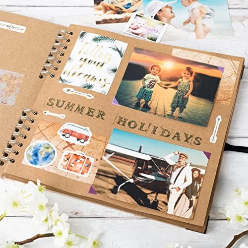 10 x 10 Inches Scrapbook Album For 4 x 6, 8 x 10 Pictures, 70 Pages, Brown | Hardcover with Thick 200 GSM Kraft Paper, Ideal for Your Scrapbooking Albums, Art & Craft Projects (Brown, 10 x 10 Inch)