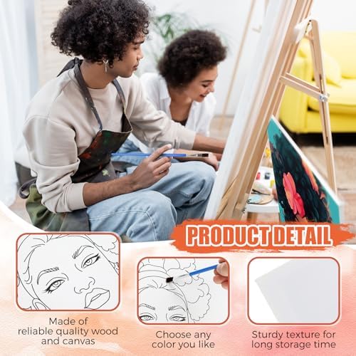 Sherr 140 Pcs 20 Set Pre Drawn Canvas Painting Kit, Elegant Lady