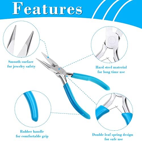 shynek 4pcs Jewelry Pliers Tools Kit for Crafts, Wire Wrapping, Jewelry Making Supplies