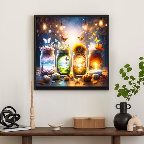 Diamond Art Kits for Adults & Beginners, Flower Bottle Diamond Painting Kit