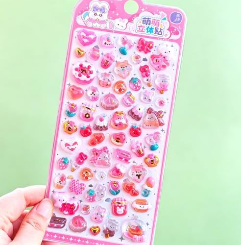 3D Puffy Stickers, Kawaii Resin Decorative Stickers for Phone Case, Notebook, Scrapbooking (Style 16)
