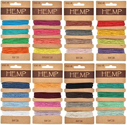 OTYMIOW 32 Colors Hemp Cord String for Jewelry Making, 160 Yards, 1 mm