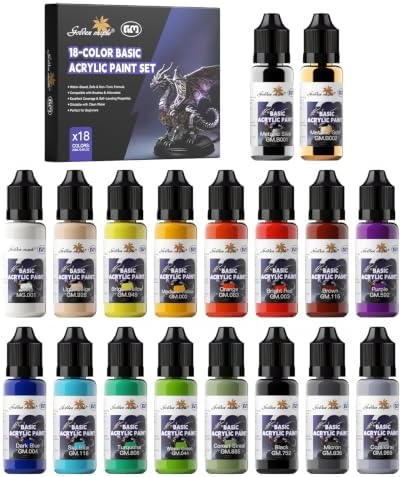 golden maple 18 Colors Model Paint Set, 20ml Acrylic Miniature Paints