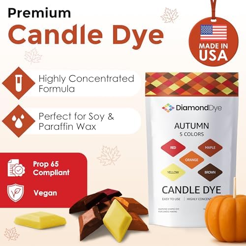 Fall Candle Dye Chips, Soy & Paraffin Candle Making, 5 Autumn Colors