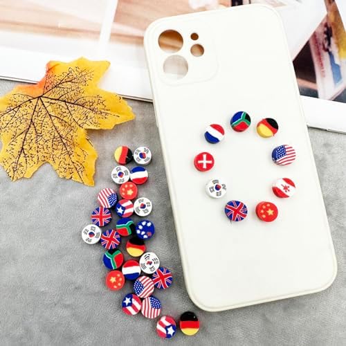 Flag Handmade Polymer Clay Beads, 100pcs Polymer Clay Spacer Beads for Women Jewelry Making DIY Charms Bracelet Necklace Hair Clip Accessories Handmade Craft