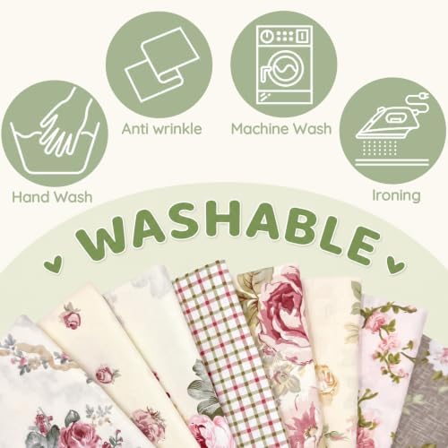 Aubliss 8pcs Fat Quarter Fabric Bundles (100% Cotton - 20'' x 20'')