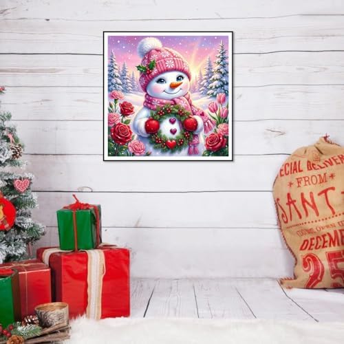 ijbnhd Christmas Snowman Diamond Art Kits for Adults 14X14 in