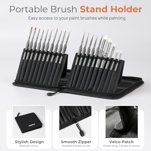Nicpro 22 PCS Miniature Paint Brushes & Dry Brush, Model Paint Brush Set