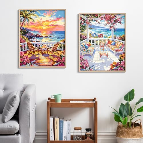 ZTOTZ Paint by Numbers Kit for Adults Sunset Landscape Art 16x20 Home Decor