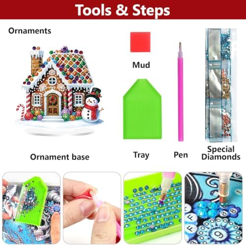 ARPADAMO Christmas Diamond Art Kits for Adults,Candy House Diamond Painting