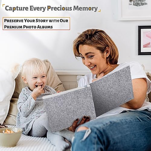 Artfeel Photo Album Self Adhesive Scrapbook,Large Photo Book for 4x6,5x7,8x10 Pictures,DIY Album for Baby Wedding Family Travel Birthday,with Metallic Pen and Scraper