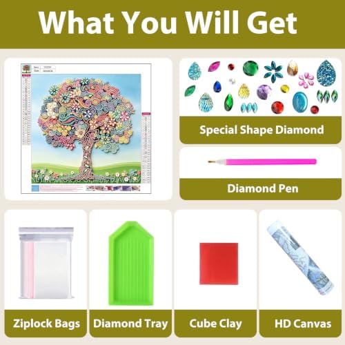 Aestalrcus Tree Diamond Art Kits for Adults Special Shape Diamond Painting