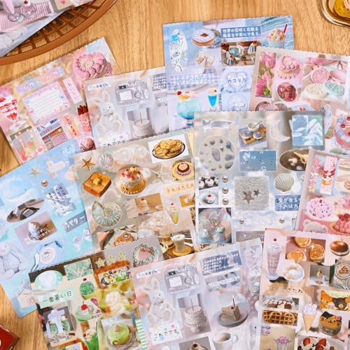 Girl's Japanese Retro Sticker Book, Food and Daily Life Theme - 650+ Cute Old Showa Style Foodie Stickers, for DIY Scrapbooking Journaling Handbook Decoration