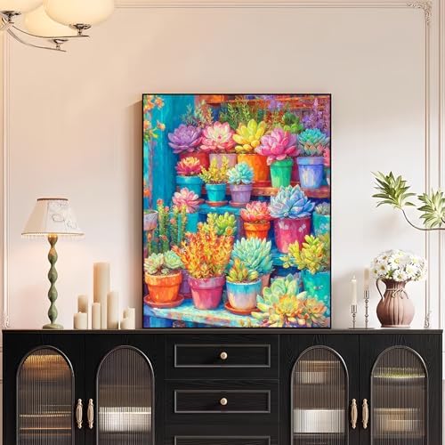 XTCIXAL Paint by Numbers Kit for Adults, Succulent - 16X20 Inch