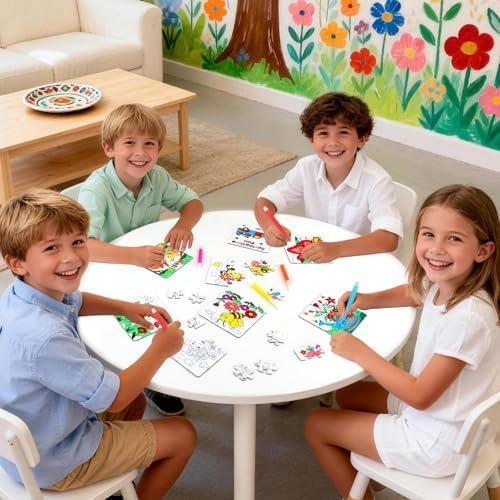 24Pcs Spring Arts and Crafts for Kids & Adults Bulk, Spring DIY Craft Puzzle Kit with Flower Butterfly Bee Bunny, Easter Activities Jigsaw for Classroom Party Favors April Gift Break Projects Supplies