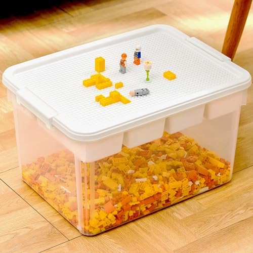 Citylife 32QT Plastic Craft Storage Box Buildable Lid Removable Tray