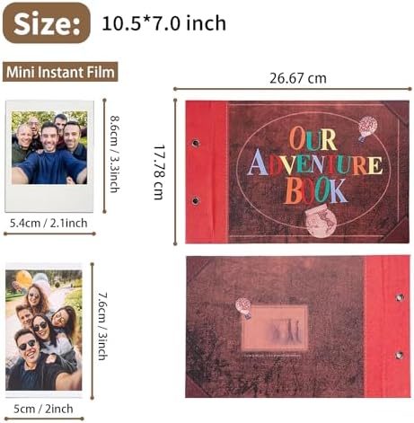Scrapbook Photo Album Our Adventure Book Embossed Hard Cover