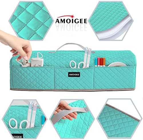 AMOIGEE Padded Dust Cover for Criicut Maker 4, Maker 3, Maker, Explore 4, Explore 3, Explore Air 2, Protective Machine Cover with Handle, Storage Pockets for Craft Accessories and Suppliers