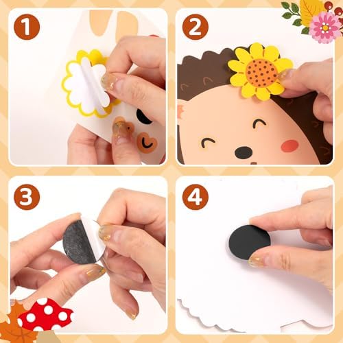 Haooryx Make Your Own Hedgehog Decoration Autumn Sticker Crafts