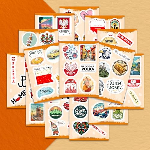 100Pcs Poland Stickers for Luggage, for Water Bottle, Polish Flag Stickers Small- Poland Party Supplies, Polish Gifts - Gift for Women & Men