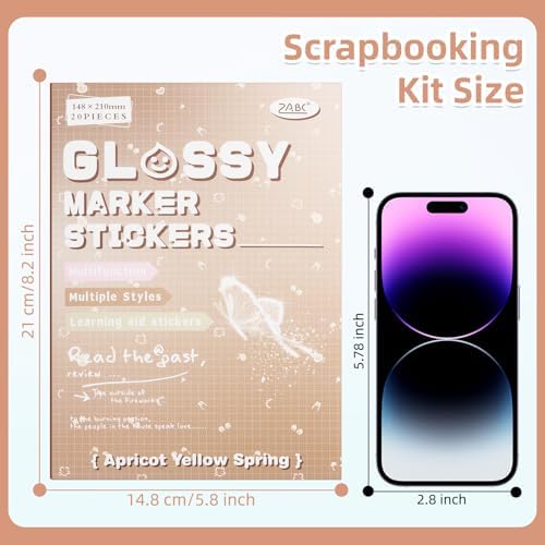Apricot Spring Label Sticker Scrapbooking Supplies for Junk Journal, 20 Sheets Stickers - Ephemera Stickers Book(TZ-012-004)