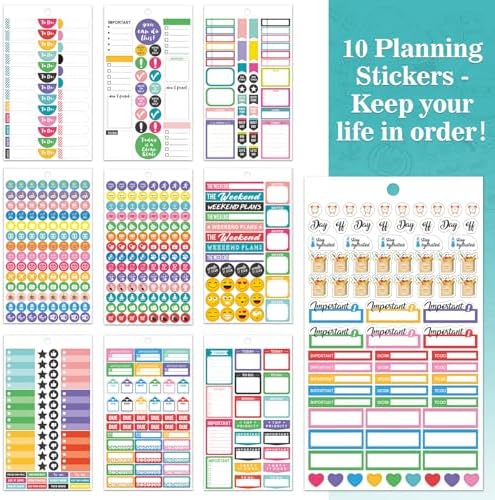 Planner Stickers - 28 Sheets, Journal Stickers for Monthly Weekly and Daily