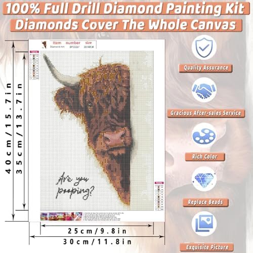 Highland Cow Diamond Art Kits for Adults Diamond Painting Kit for Beginner