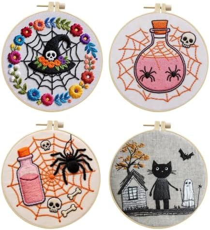 Embroidery Kit for Beginners & Adults with Spider Web Pattern