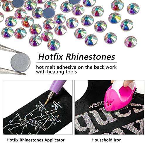 Beadsland Hotfix Rhinestones Bulk, Crystal AB, SS30, 2880pcs