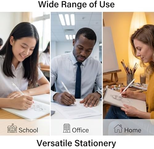 8 Pack Eraser Pencil Set for Drawing, White Wood Pencil Erasers for Sketch