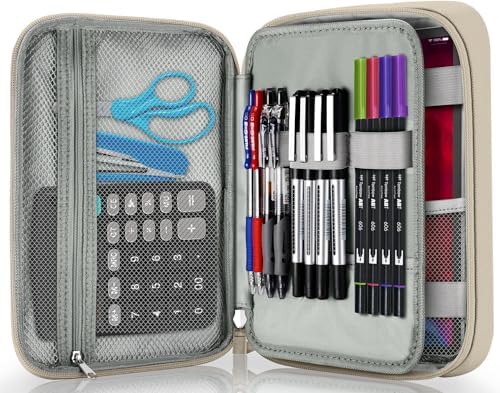Zannaki Big Capacity Storage Pouch Marker Pen Pencil Case Simple Stationery Bag Box Art Tool & Sketch Storage Boxes for Bullet Journal Middle High School Office College Student Girl Women Adult Teen