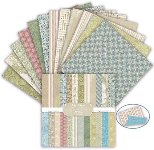 6 Inch Patterned Aesthetic Scrapbook Paper Pad - 24 Sheets Double Sided Vintage Origami Supplies for Journals Decoupage Collage Art Cards DIY Gift Wrapping Folded Photo Album Decor Craft