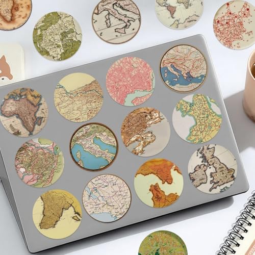 50PCS Travel Stickers, Vintage Map Earth Stickers